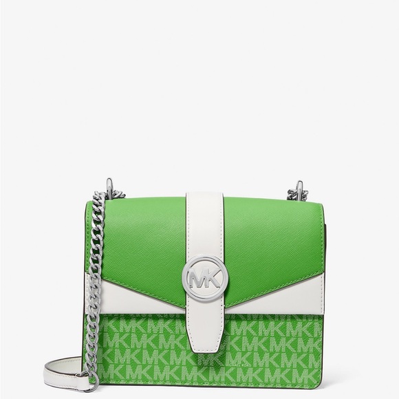 Michael Kors Two-Tone Green and White Crossbody Bag - Picture 1 of 7